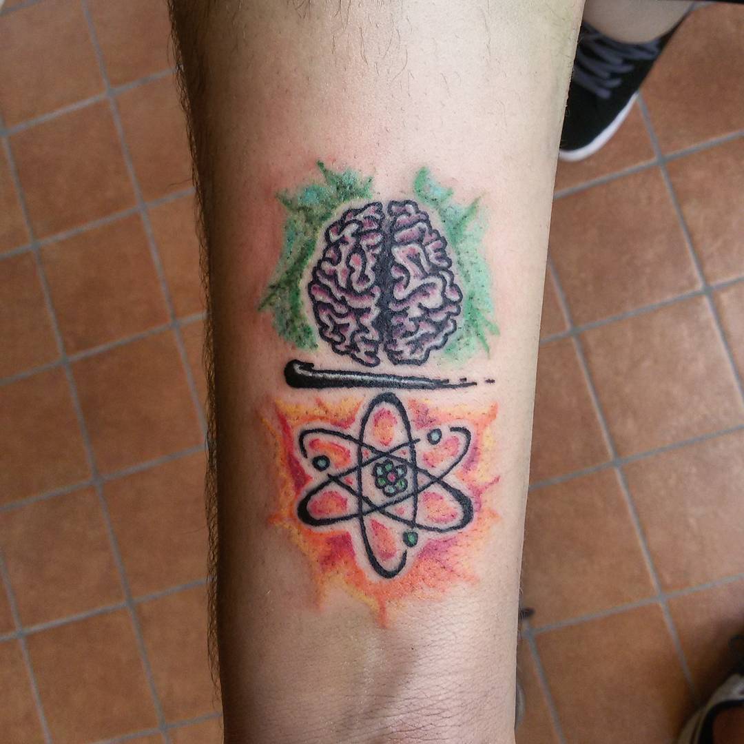Brad Riddell | #science bitch! #tattoo #tattoos #atom #atomic #nuclear  #space #guyswithtattoos #girlswithtattoos #art #illustration #like  #likeforlike #... | Instagram