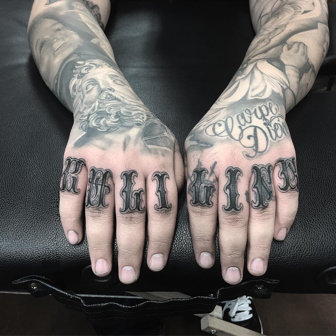 120+ Best Knuckle Tattoo Designs & Meanings - Self Expression (2019)