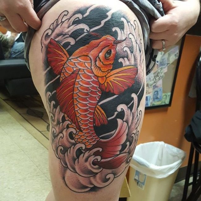 koi tattoo stencil