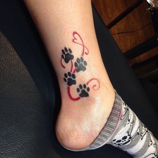 dog paw print tattoo