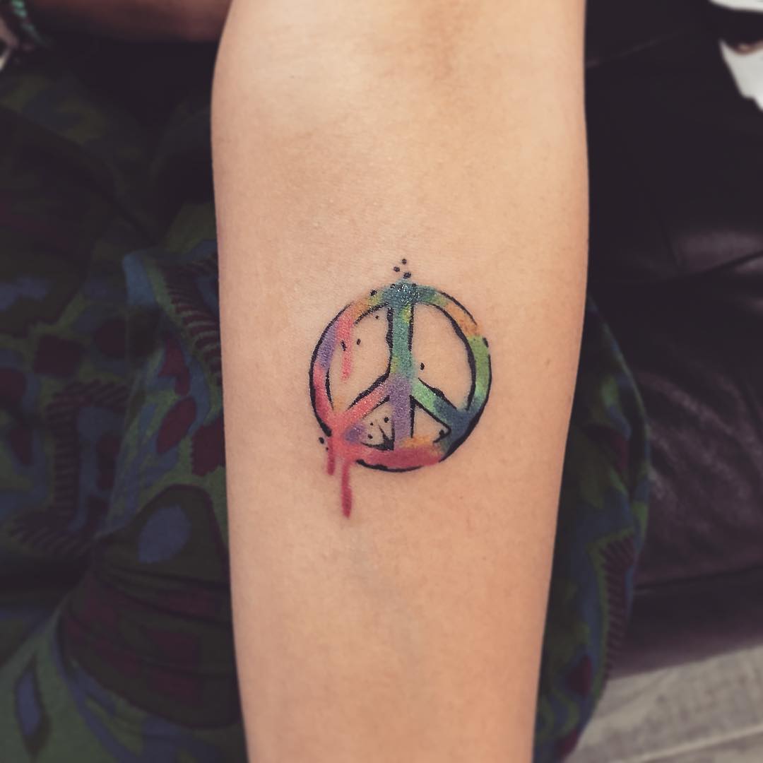 Peace Symbol Temporary Tattoo | Mi Ink Tattoos