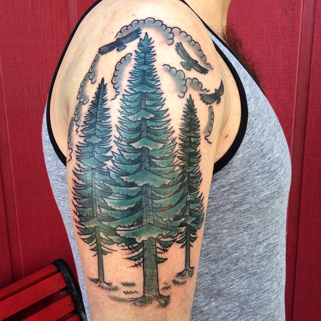 pine tree tattoo designs