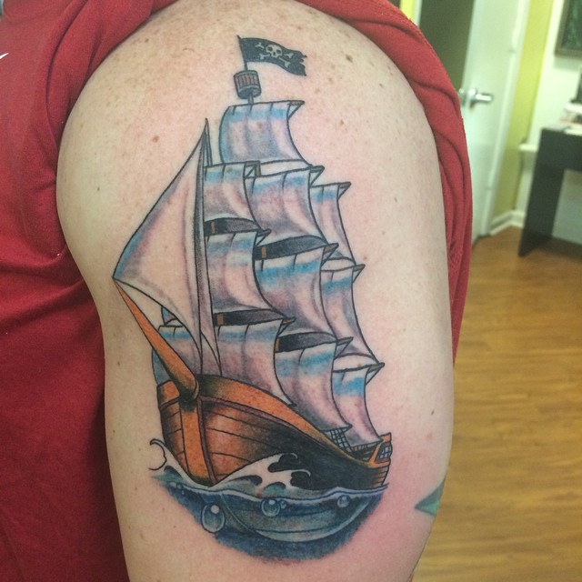 pirate ship tattoo 
