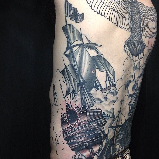 pirate ship tattoo 
