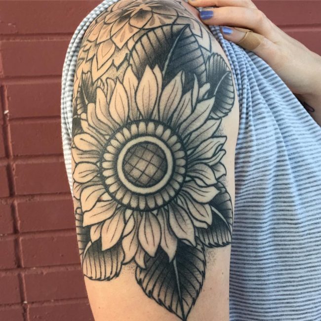 80+ Bright Sunflower Tattoos - Designs & Meanings for Happy Life (2019)