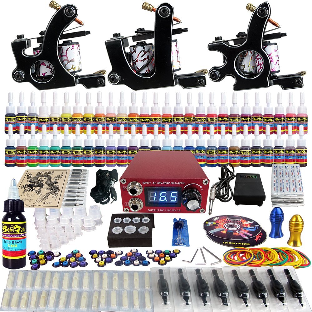 HONOR Complete Tattoo Kit for Beginners Tattoo Power Supply Kit 10 Tattoo  Inks 10 Tattoo Needles 2 Pro Tattoo Machine Kit Tattoo Gun Kit