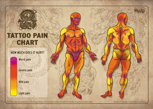 Tattoo Pain Chart How Much Will It Hurt