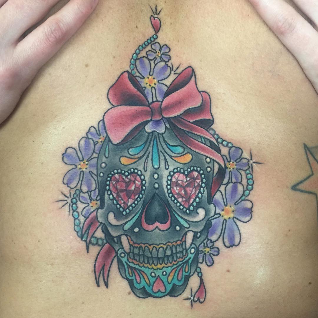 Sternum Skull Tattoos