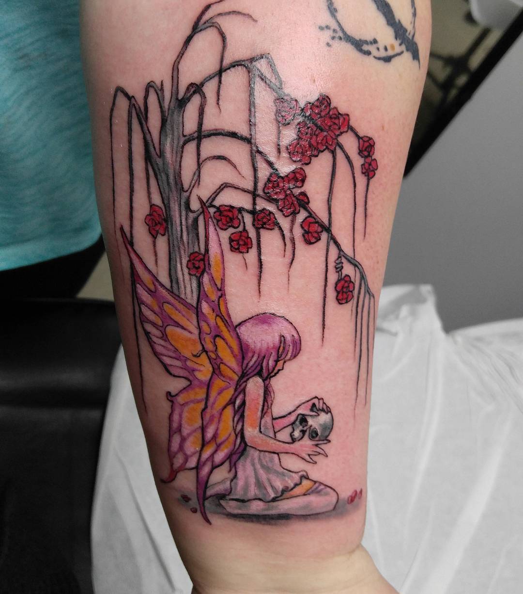 Cool forest fairy with mushroom tattoo  Fairy Tattoos  Fairy tattoo  designs Mushroom tattoos Fairy tattoo