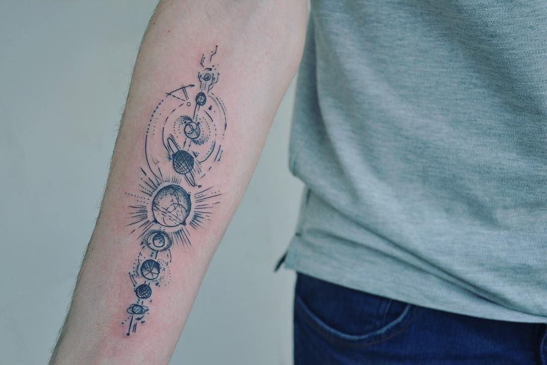 65+ Facinating Solar System Tattoo Designs Their Origin.