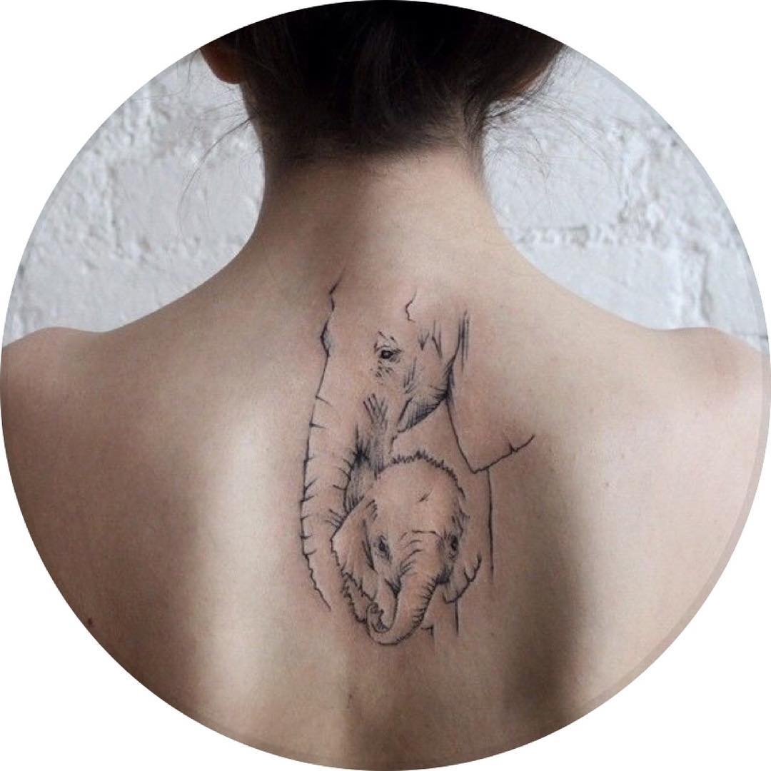 Татуировки слоны для девушек