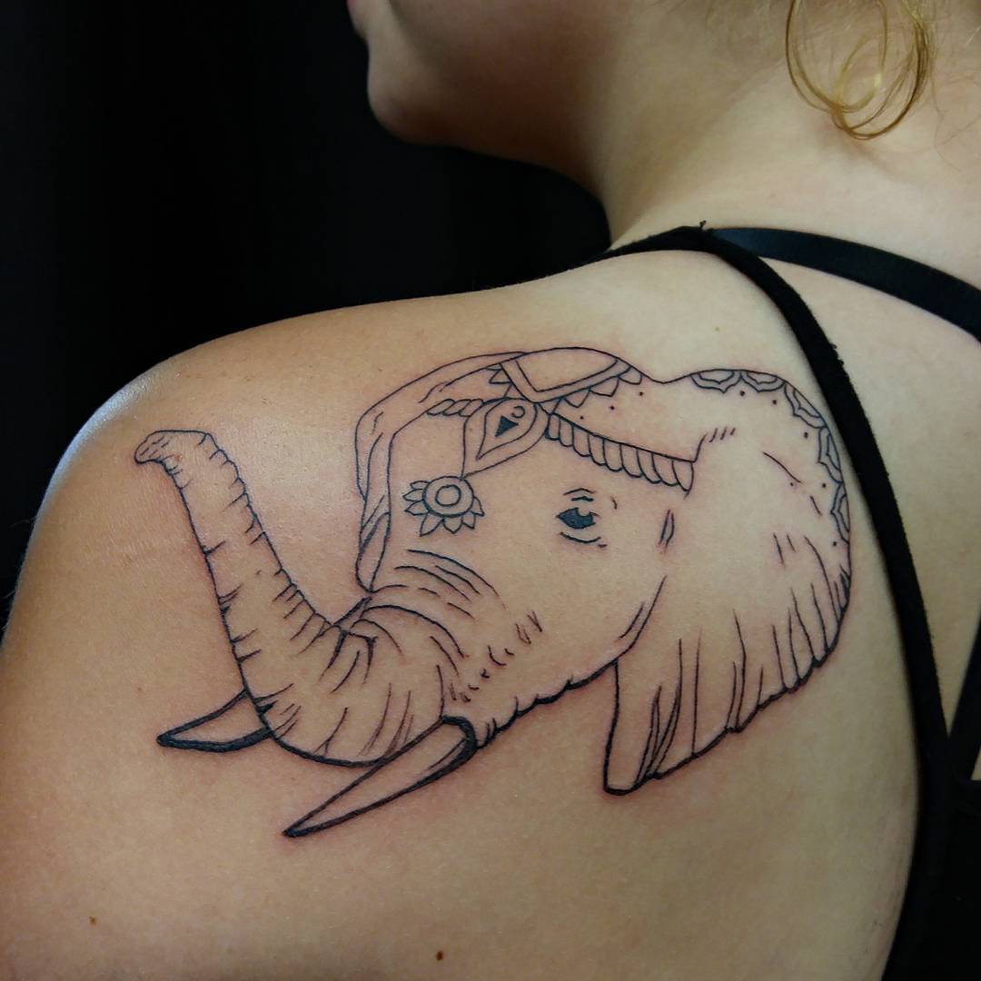 Тату слон. Татуировки слона для девушек. Тату слоник