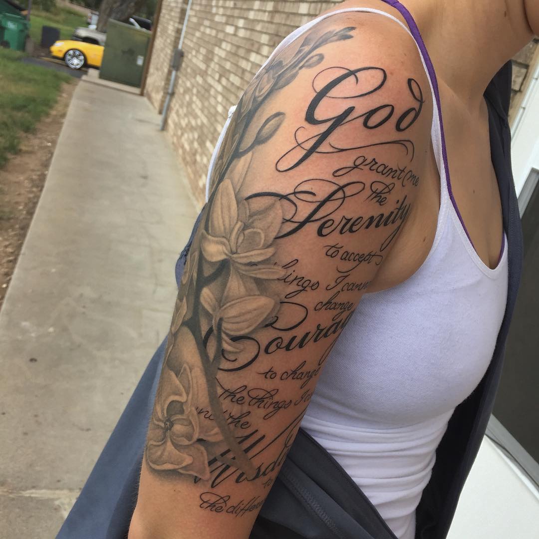 55 Inspiring Serenity Prayer Tattoo Designs-Serenity, Courage & Wisdom