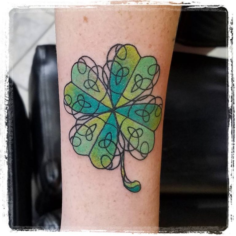 75+ Colorful Shamrock Tattoo Designs - Traditional Symbol of Luck