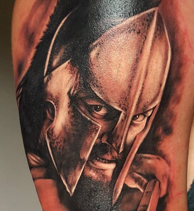 300 spartan shield tattoo