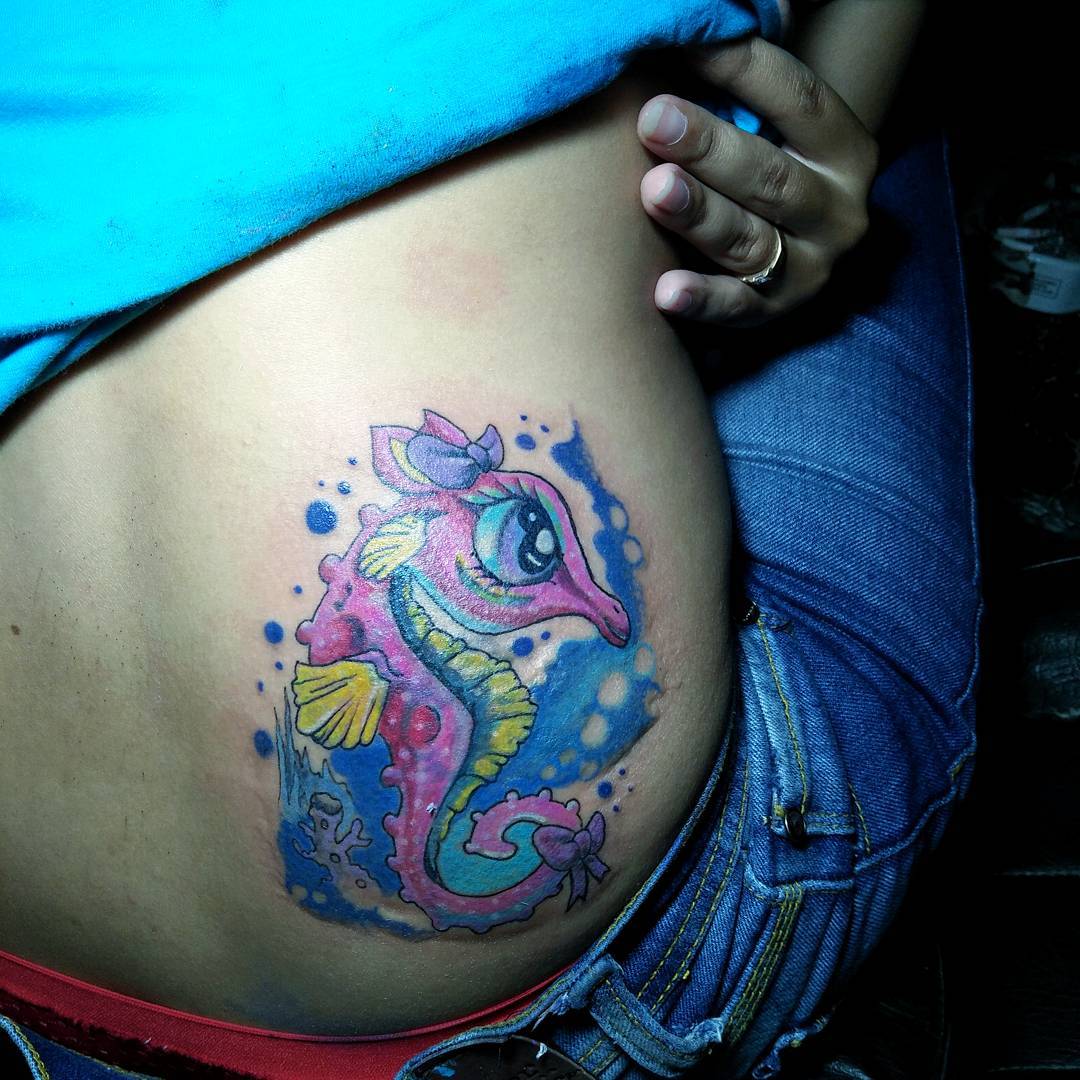 90+ Cuddly Seahorse Tattoo Designs Tiny Creature with