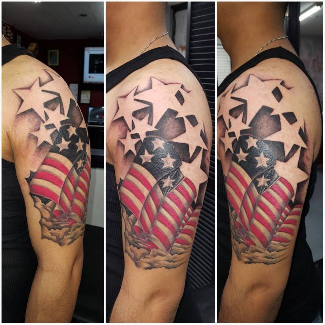 85+ Best Patriotic American Flag Tattoos — I Love USA (2019)