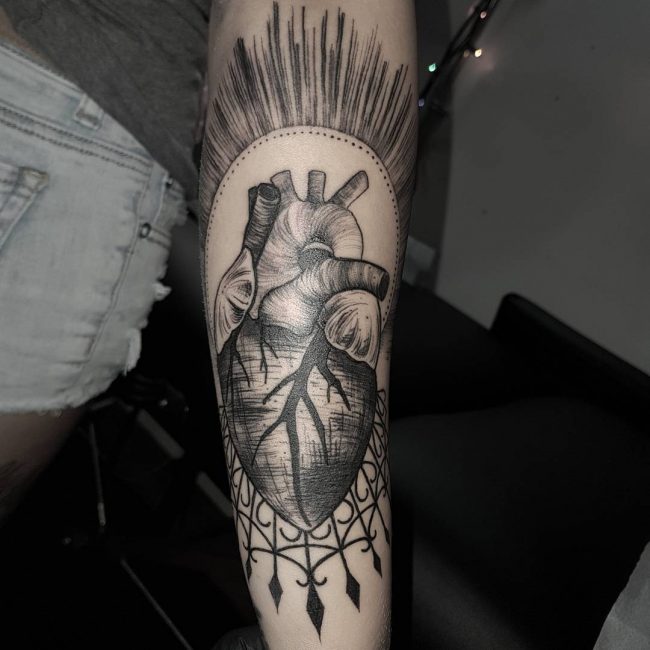Anatomical Heart Tattoo 92