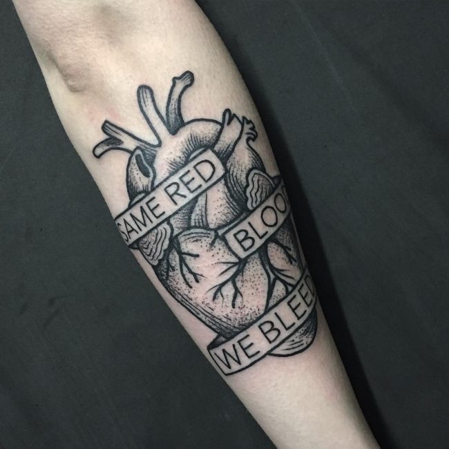 Anatomical Heart Tattoo