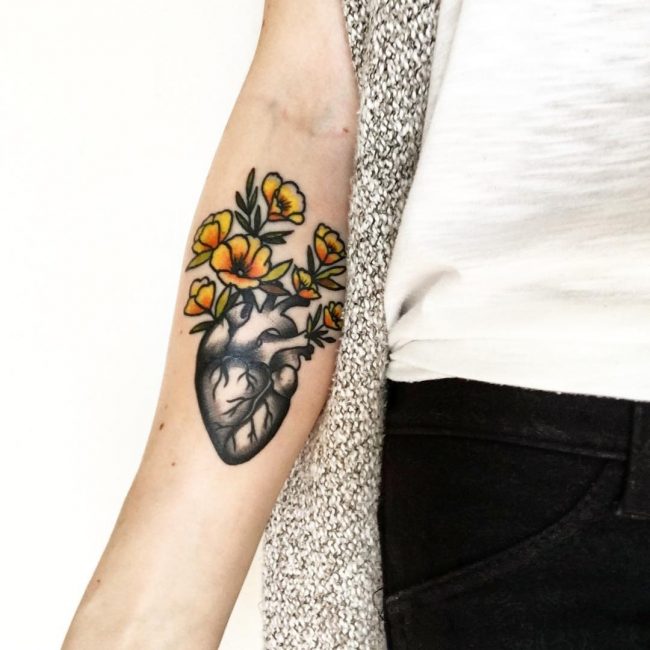 Anatomical Heart Tattoo