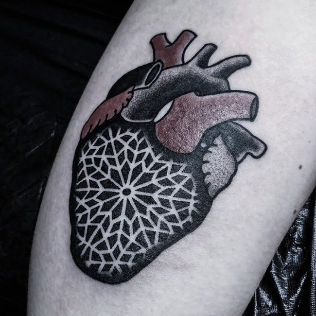 Anatomical Heart Tattoo