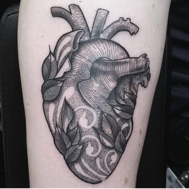 Anatomical Heart Tattoo