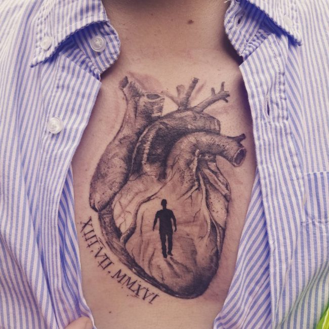 human heart tattoo