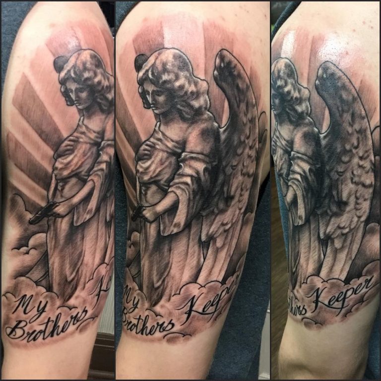 110+ Best Guardian Angel Tattoos - Designs & Meanings (2019)