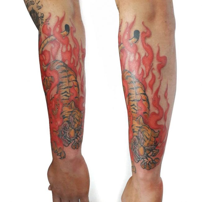 Burning Flame Tattoo 68