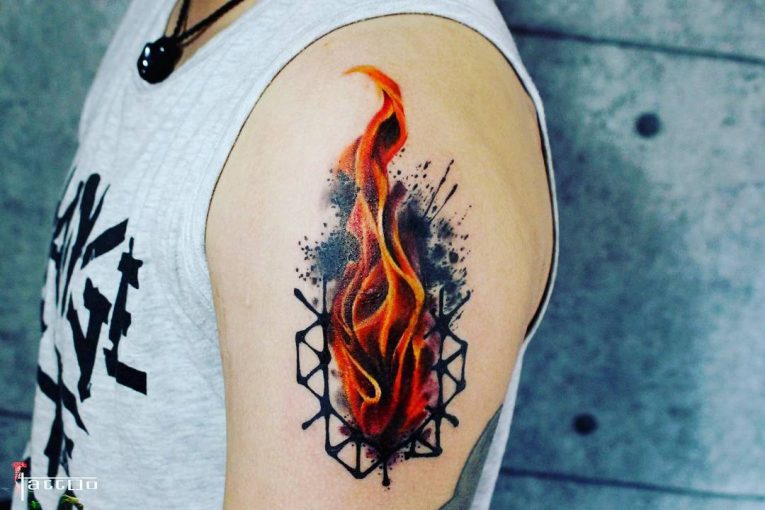 Burning Flame Tattoo 76