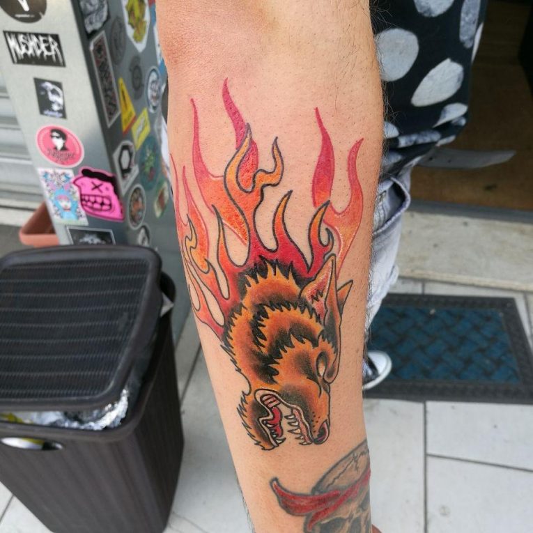 Burning Flame Tattoo 80