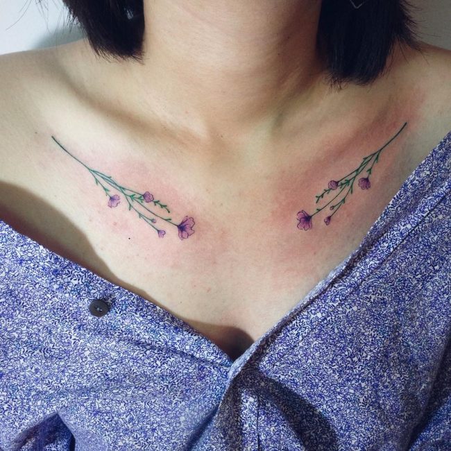 95+ Best Collarbone Tattoo Designs & Meanings - Inspirational Ideas[2019]
