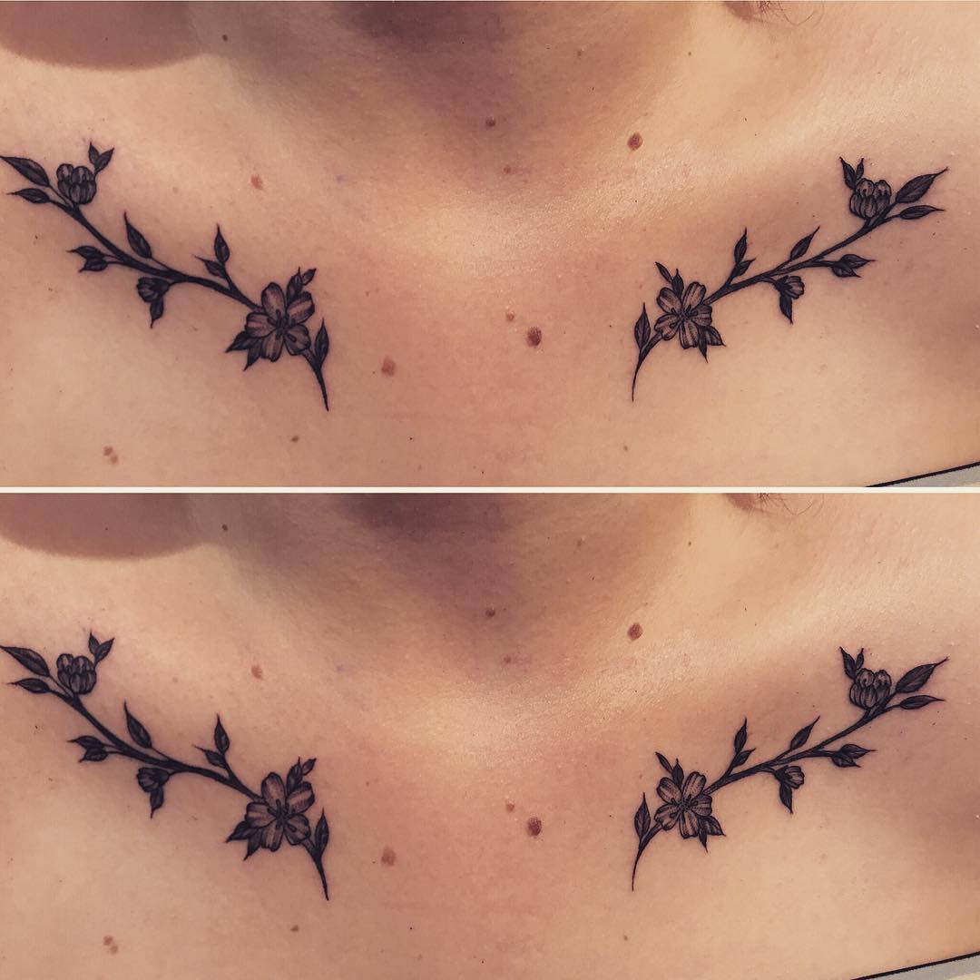 95+ Best Collarbone Tattoo Designs & Meanings Inspirational Ideas[2019]