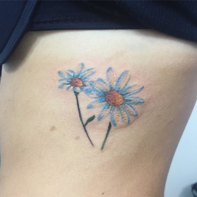 Blue daisy tattoo design by Dolly40 on DeviantArt