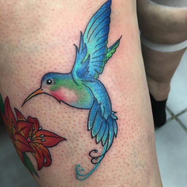 80+ Best Watercolor Hummingbird Tattoo - Meaning and Designs (2019)