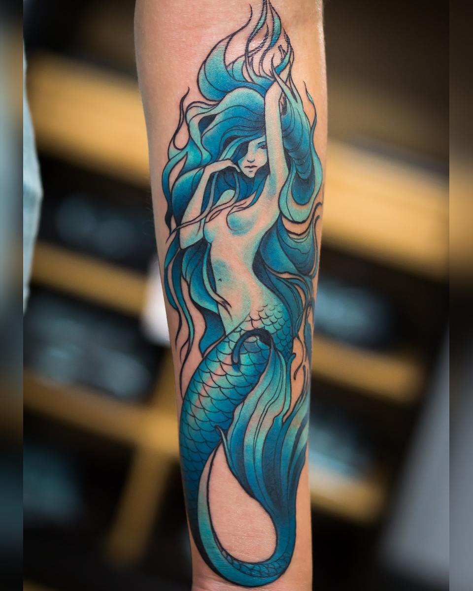 90+ Best Little Mermaid Tattoos - Designs & Meaning (2019)