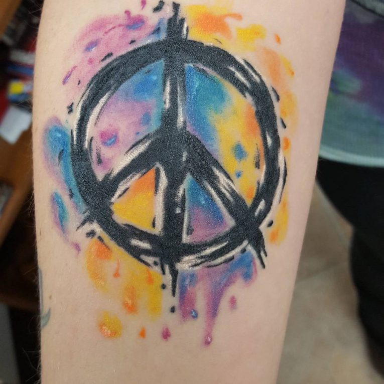 55+ Best Peace Sign Tattoo Designs - Anti-War Movement Symbol (2019)