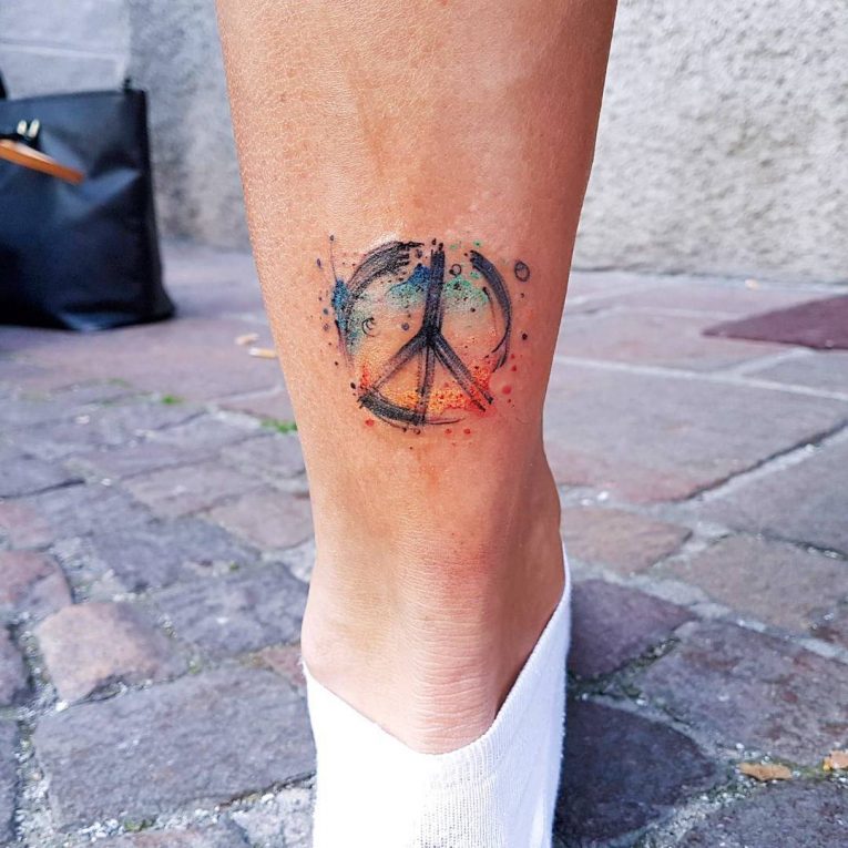 55+ Best Peace Sign Tattoo Designs - Anti-War Movement Symbol (2019)
