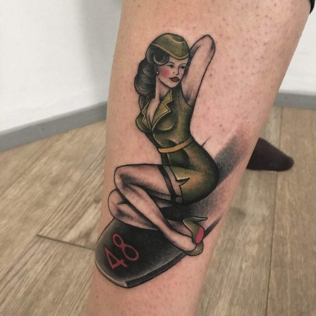 army pin up girls tattoos