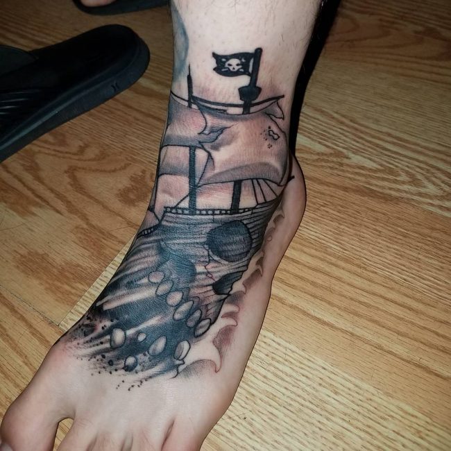 Pirate Ship Tattoo 76