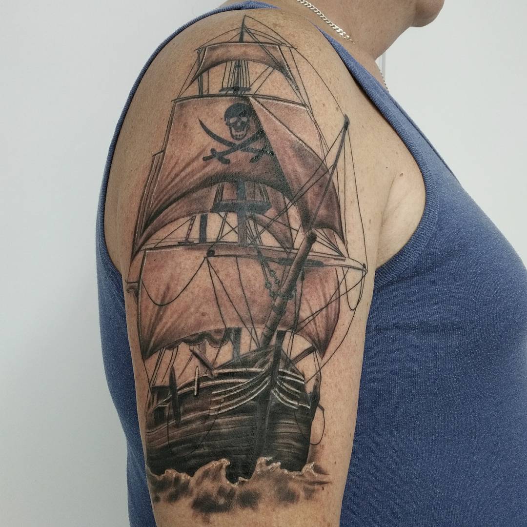 Pirate Ship Tattoo 81.