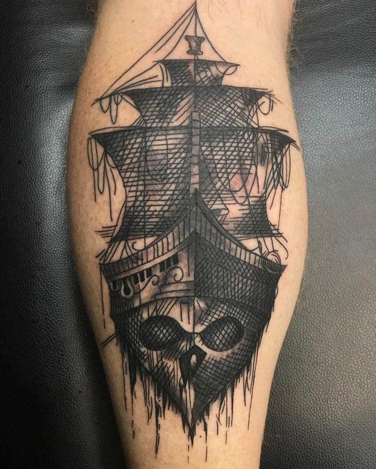 Pirate Ship Tattoo 93