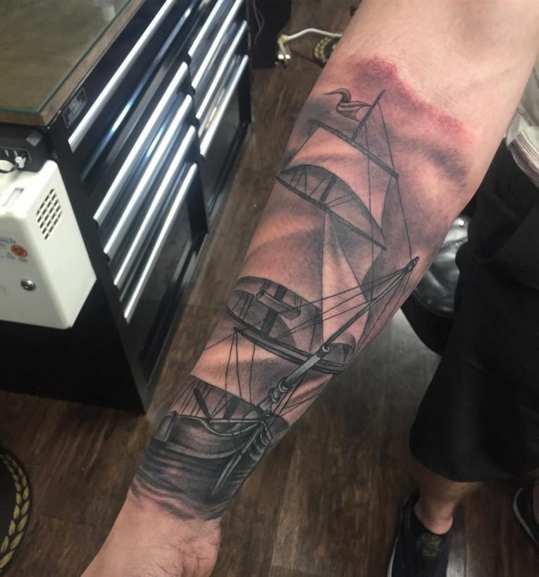 Pirate Ship Tattoo 96