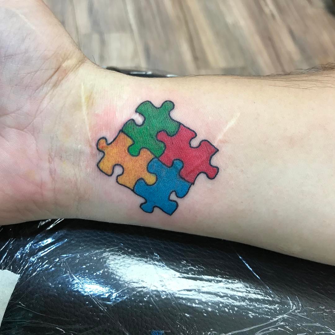 Types of the puzzle piece tattoos.