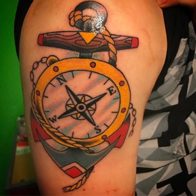 75 Rose and Compass Tattoo Designs & Meanings - Choose Yours(2019)