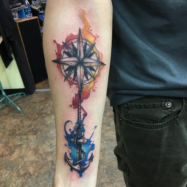 75 Rose and Compass Tattoo Designs & Meanings - Choose Yours(2019)