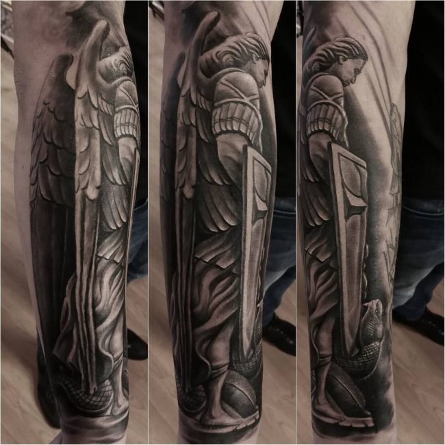 95+ Best Saint Michael Tattoos Designs & Meanings (2019)