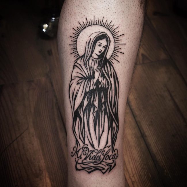 Mother mary tattoo drawings