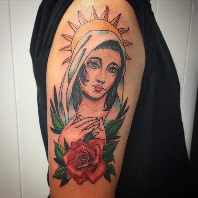 75+ Best Spiritual Virgin Mary Tattoo - Designs & Meanings (2019)