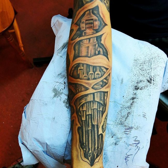 75+ Best Biomechanical Tattoo Designs & Meanings - (Top of 2019)